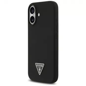 Capa MagSafe Guess em silicone Triangle Logo para iPhone 17, preta