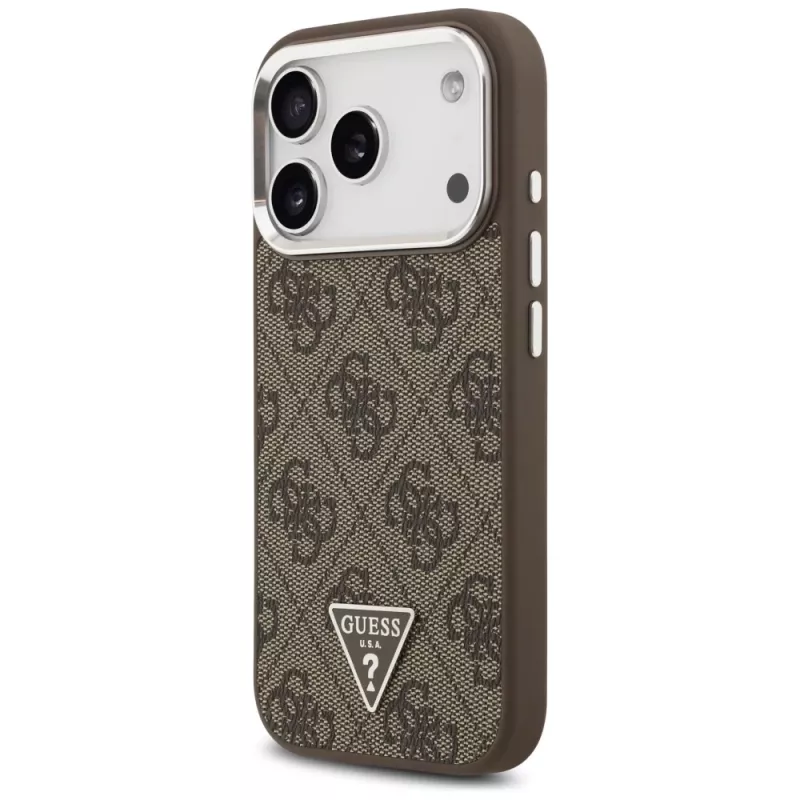 Capa Guess 4G Triangle Logo MagSafe para iPhone 17 Pro (Castanho)