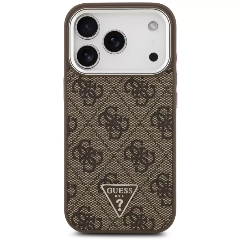 Capa Guess 4G Triangle Logo MagSafe para iPhone 17 Pro (Castanho)