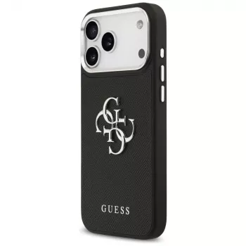 Capa Guess Grained Big 4G Classic Logo para iPhone 17 Pro Max - Preto