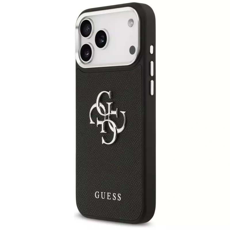 Capa Guess Grained Big 4G Classic Logo para iPhone 17 Pro Max - Preto