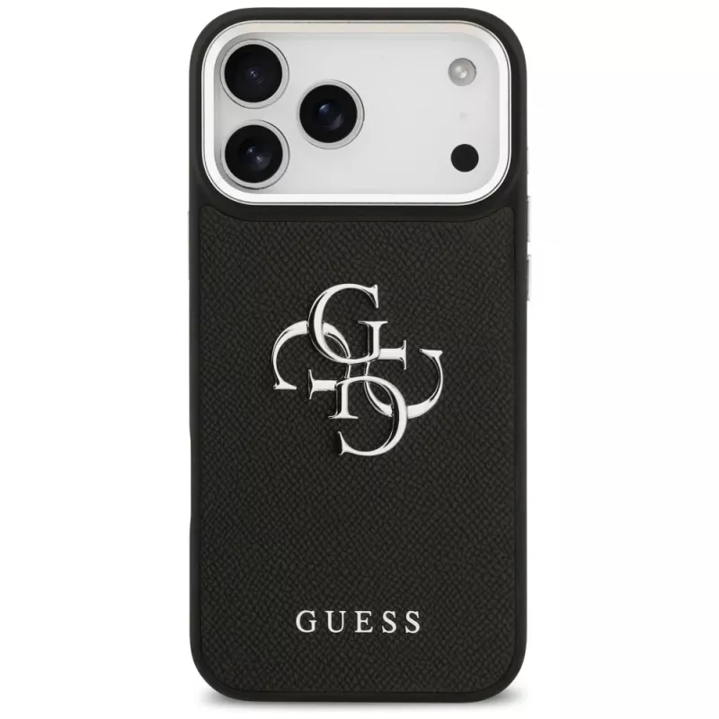 Capa Guess Grained Big 4G Classic Logo para iPhone 17 Pro Max - Preto