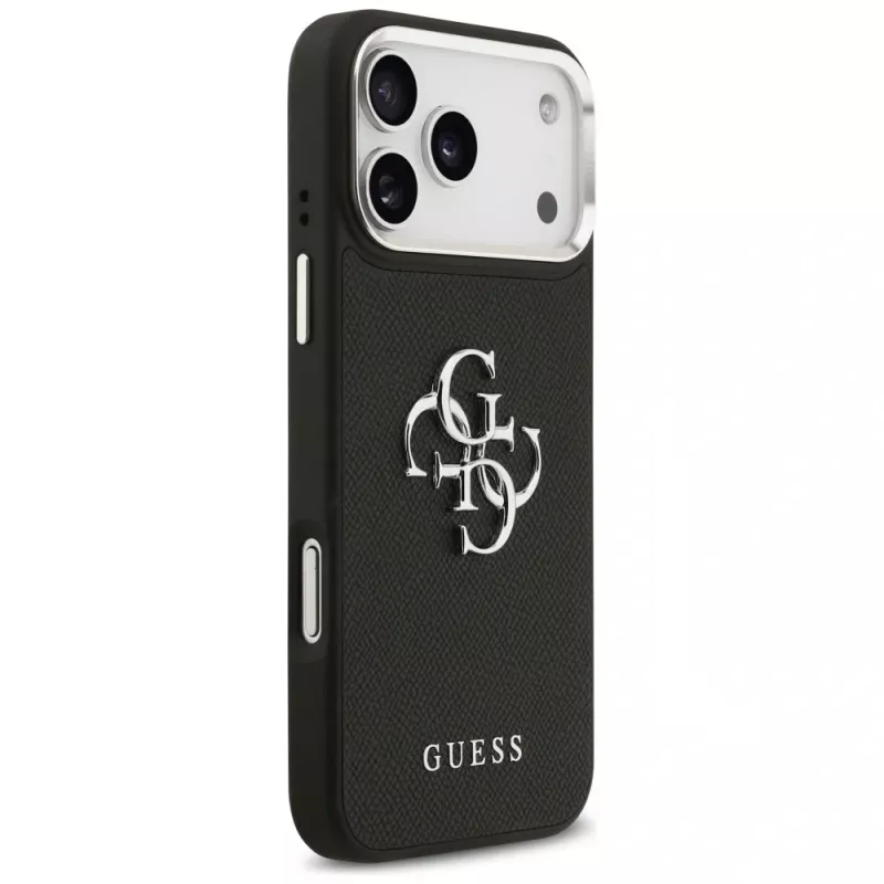 Capa Guess Grained Big 4G Classic Logo para iPhone 17 Pro Max - Preto