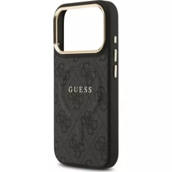 Capa traseira Guess 4G PU Classic Logo MagSafe para Apple iPhone 17 Pro, Preto