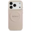 Capa Guess Peony Hot Stamp MagSafe para iPhone 17 Pro, Rosa