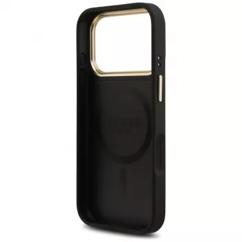 Capa Guess 4G Stripe MagSafe para iPhone 17 Pro Max, Preto