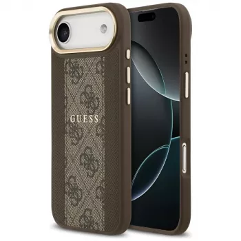 Capa Guess 4G Stripe MagSafe para iPhone Air, Castanho