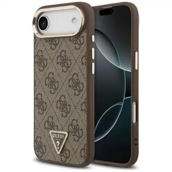 Capa Guess 4G Triangle Logo MagSafe para iPhone Air, Castanho / Dourado