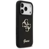 Guess Silicone Big 4G Script Capa para iPhone 17 Pro preto