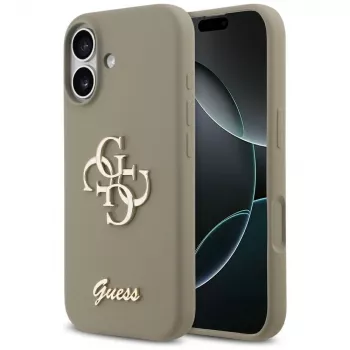 Guess Silicone Big 4G Script Capa para iPhone 17 - castanho
