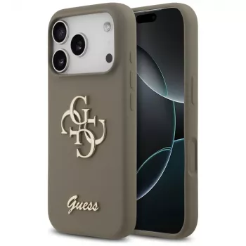 Guess Silicone Big 4G Script Capa para iPhone 17 Pro castanho