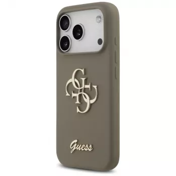 Guess Silicone Big 4G Script Capa para iPhone 17 Pro castanho