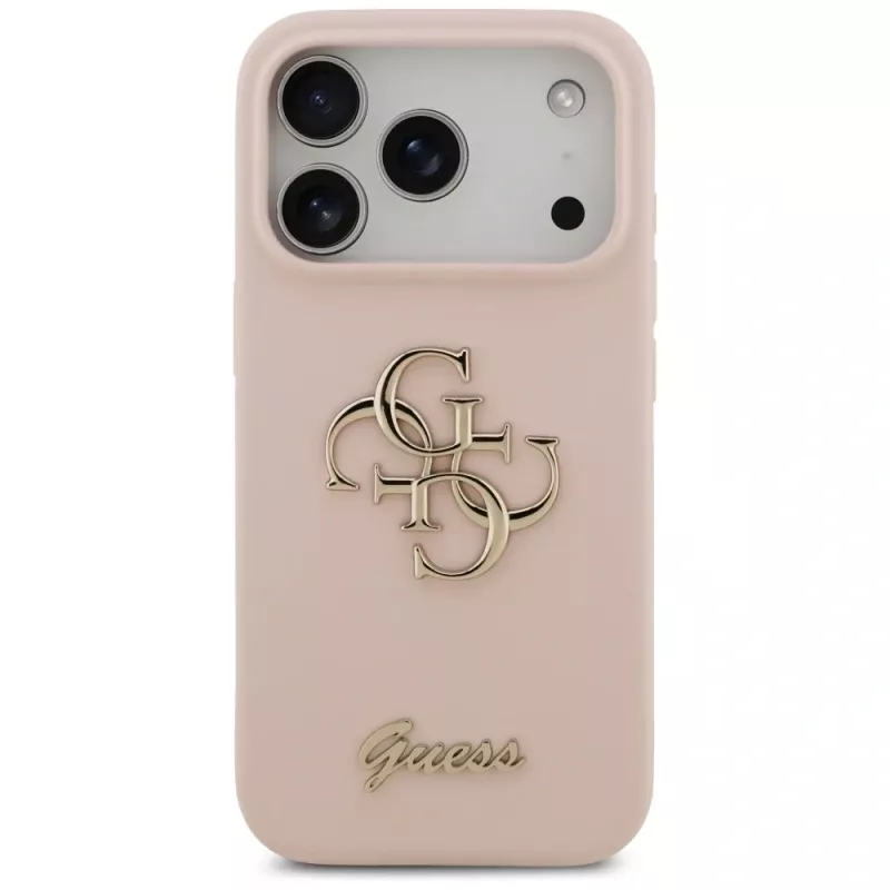 Guess Silicone Big 4G Script Capa traseira para Apple iPhone 17 Pro - rosa