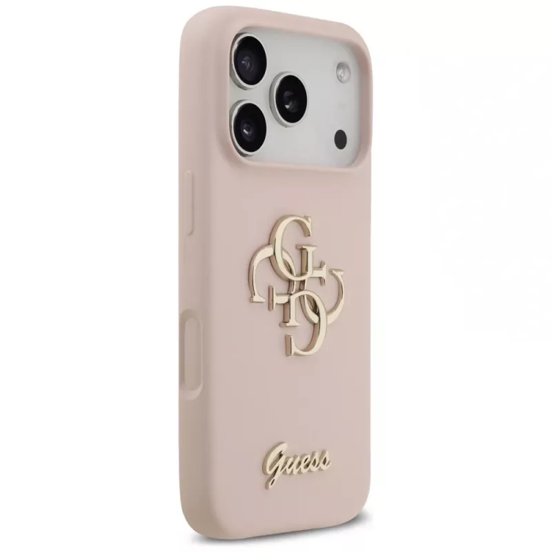 Guess Silicone Big 4G Script Capa traseira para Apple iPhone 17 Pro - rosa