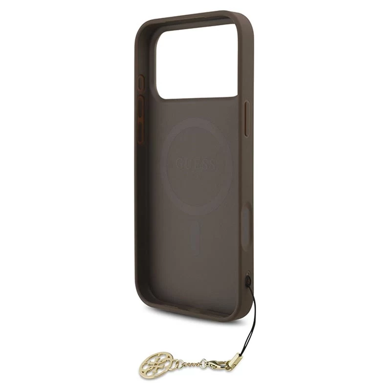 Guess 4G Charms Collection MagSafe Capa para iPhone 17 Pro Max (castanho)