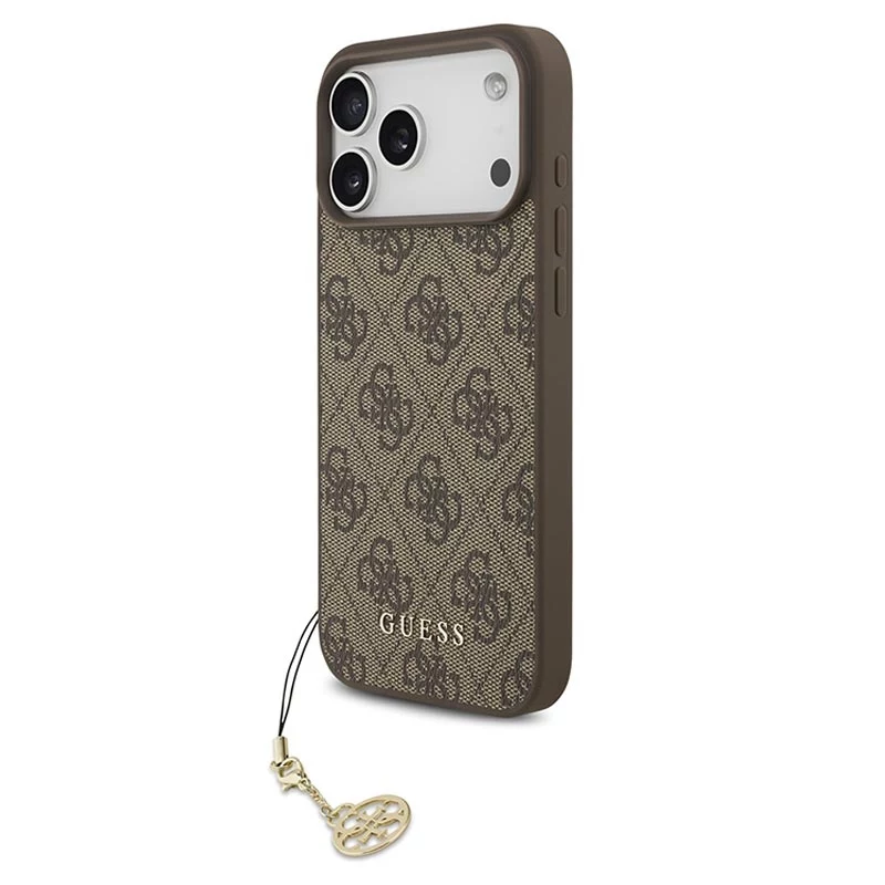 Guess 4G Charms Collection MagSafe Capa para iPhone 17 Pro Max (castanho)