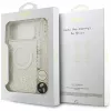 Guess IML Flowers Electro Pearl Strap MagSafe Capa para iPhone 17 Pro Max branco
