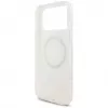 Guess IML Flowers Electro Pearl Strap MagSafe Capa para iPhone 17 Pro Max branco
