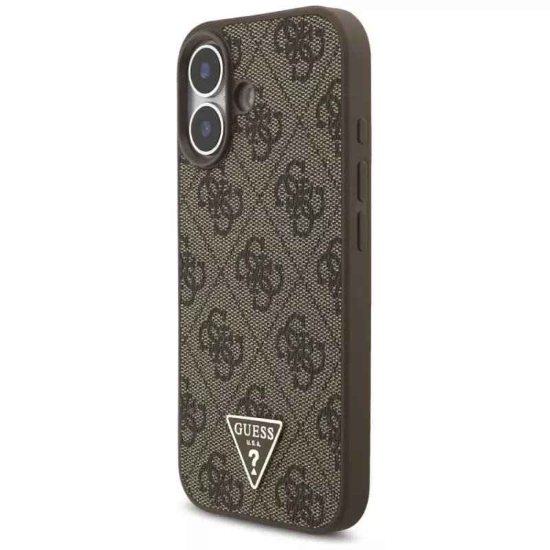 Guess 4G Strap Triangle Logo MagSafe Capa para iPhone 17 castanho