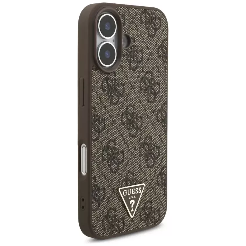 Guess 4G Strap Triangle Logo MagSafe Capa para iPhone 17 castanho