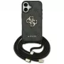 Guess 4G Big Logo Cord Strap Crossbody Capa para Apple iPhone 17, preto