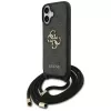 Guess 4G Big Logo Cord Strap Crossbody Capa para Apple iPhone 17, preto
