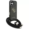 Guess 4G Big Logo Cord Strap Crossbody Capa para Apple iPhone 17, preto