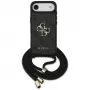 Guess 4G Big Logo Cord Stap Crossbody Capa para iPhone Air, preto
