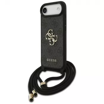 Guess 4G Big Logo Cord Stap Crossbody Capa para iPhone Air, preto