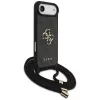 Guess 4G Big Logo Cord Stap Crossbody Capa para iPhone Air, preto