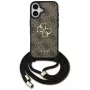 Guess 4G Big Logo Cord Stap Crossbody Capa para iPhone 17 castanho