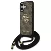 Guess 4G Big Logo Cord Stap Crossbody Capa para iPhone 17 castanho