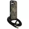 Guess 4G Big Logo Cord Stap Crossbody Capa para iPhone 17 castanho