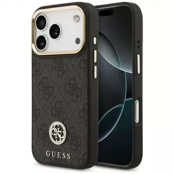 Capa MagSafe Guess 4G Strass Logo para iPhone 17 Pro (preta)