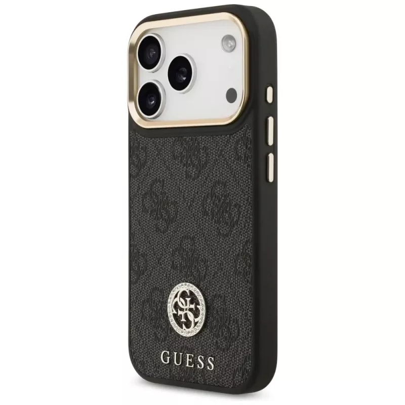 Capa MagSafe Guess 4G Strass Logo para iPhone 17 Pro (preta)