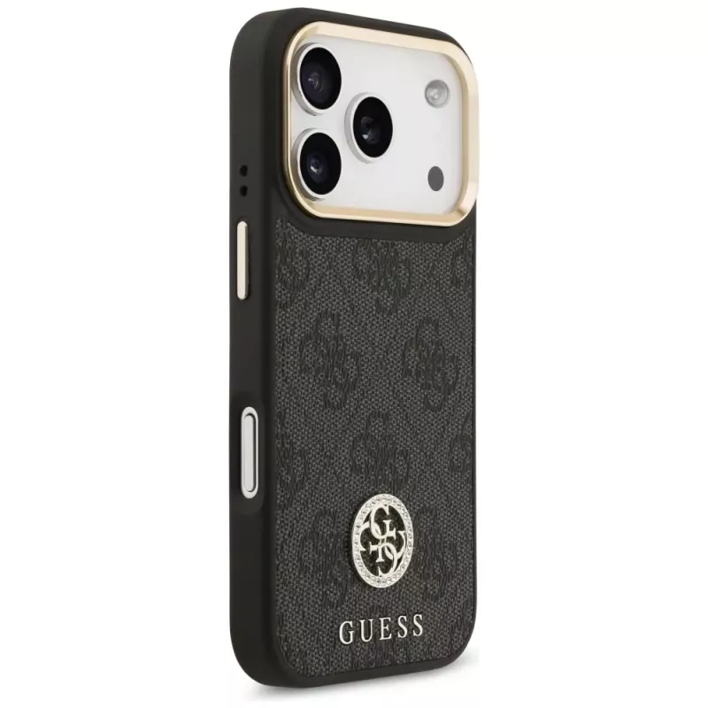 Capa MagSafe Guess 4G Strass Logo para iPhone 17 Pro (preta)