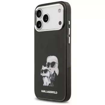Capa MagSafe Karl Lagerfeld IML Aquarelle Karl & Choupette & Logo para iPhone 17 Pro (preta)
