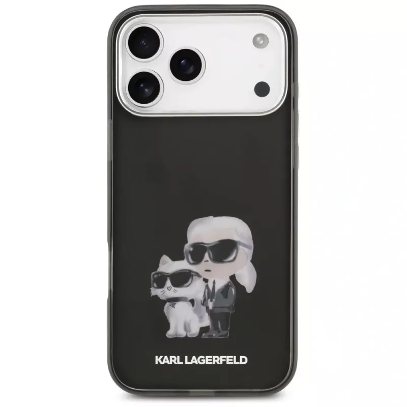 Capa MagSafe Karl Lagerfeld IML Aquarelle Karl & Choupette & Logo para iPhone 17 Pro (preta)