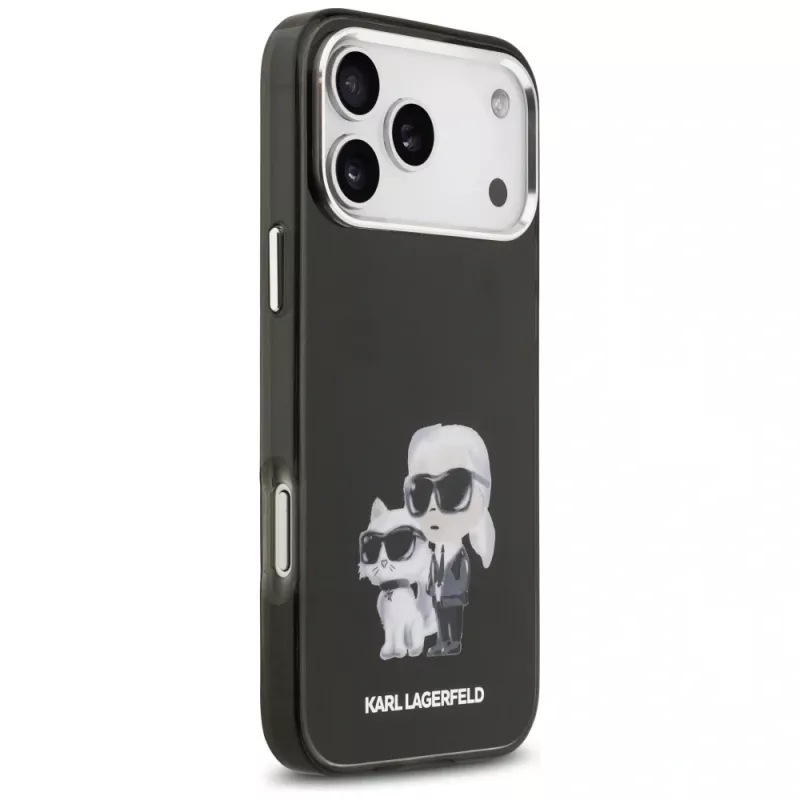 Capa MagSafe Karl Lagerfeld IML Aquarelle Karl & Choupette & Logo para iPhone 17 Pro (preta)