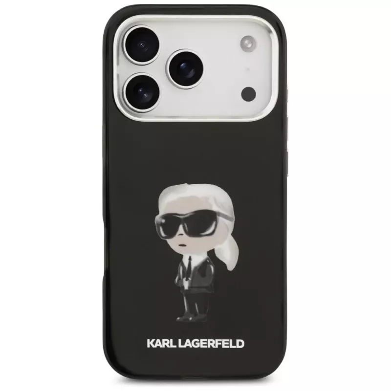 Capa MagSafe Karl Lagerfeld IML Aquarelle Karl & Logo para iPhone 17 Pro (preta)