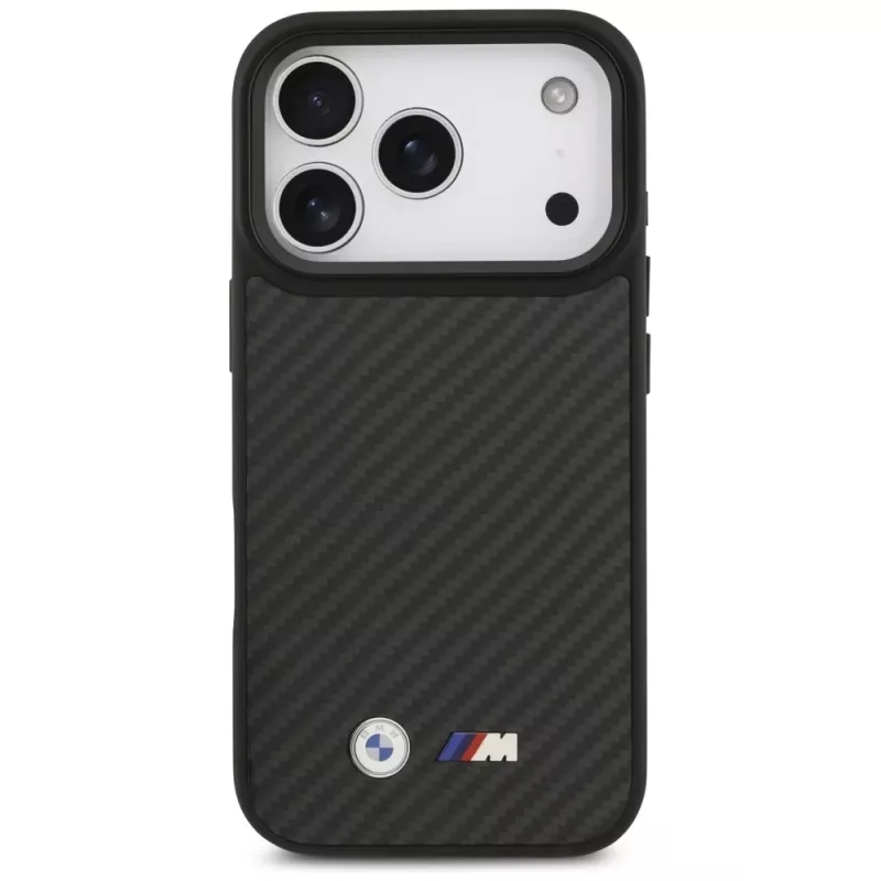Capa MagSafe BMW M Kevlar Matt para Apple iPhone 17 Pro preta