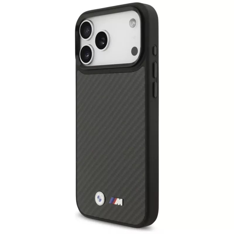 Capa MagSafe BMW M Kevlar Matt para iPhone 17 Pro Max preta
