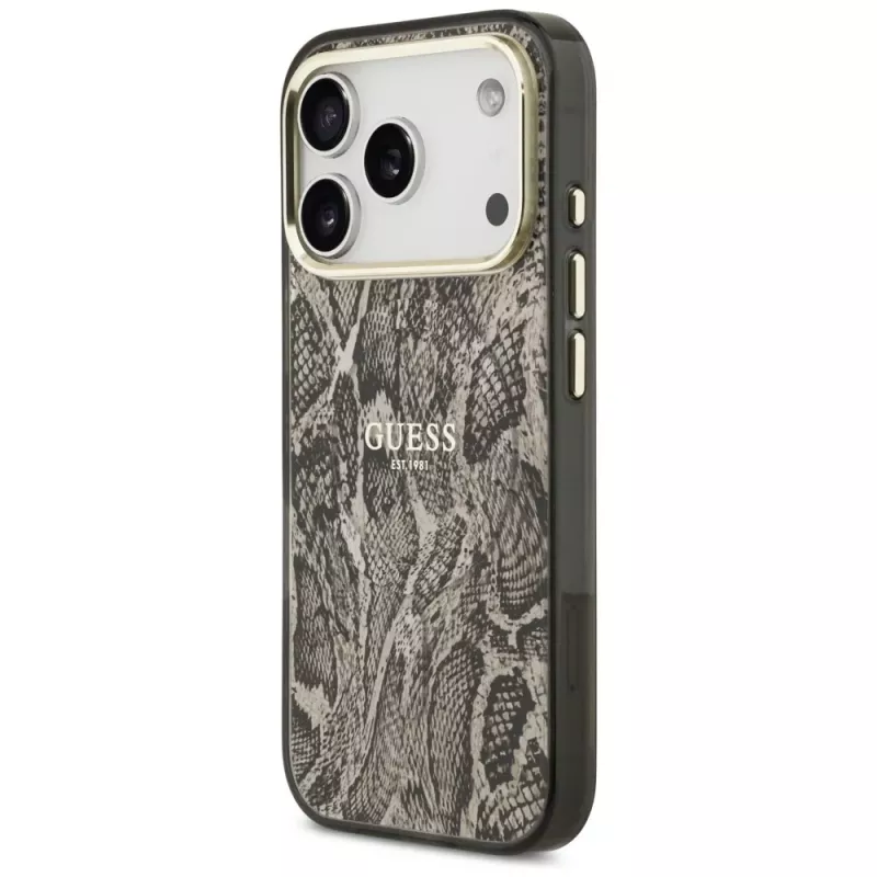 Capa MagSafe Guess Python Pattern para iPhone 17 Pro castanha