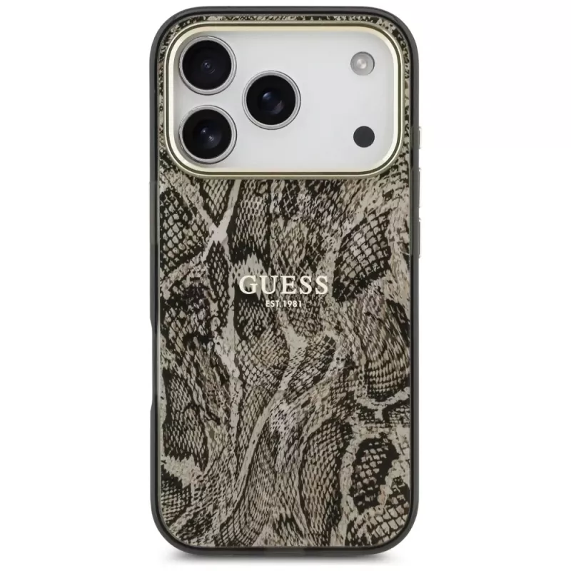 Capa MagSafe Guess Python Pattern para iPhone 17 Pro castanha