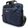 Mala mensageiro para portátil BMW Nylon com logótipo metálico, azul-marinho, 16 polegadas