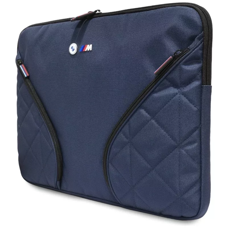 Capa para portátil BMW Nylon 16 polegadas azul-marinho com logótipo metálico