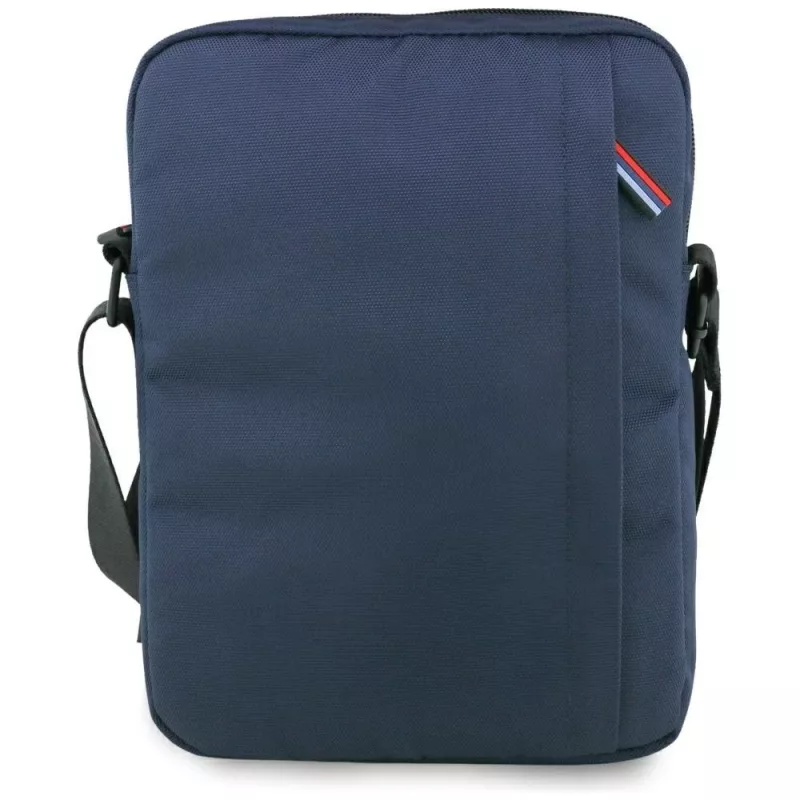 Bolsa de ombro BMW Nylon com bolsos e Metal Logo, 10 polegadas, azul-marinho