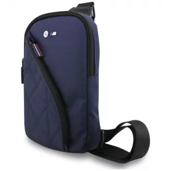 Bolsa de telemóvel crossbody BMW Nylon Pocket & Metal Logo Navy Blue