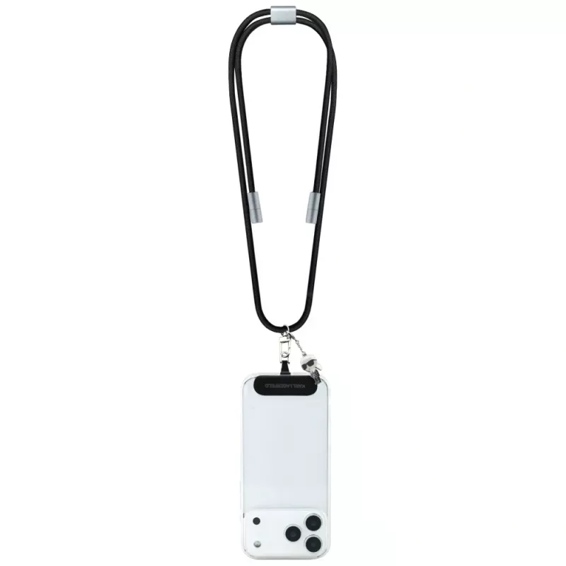 Cabo USB-C para USB-C Karl Lagerfeld Ikonik Charm com lanyard, 1,2 m, preto