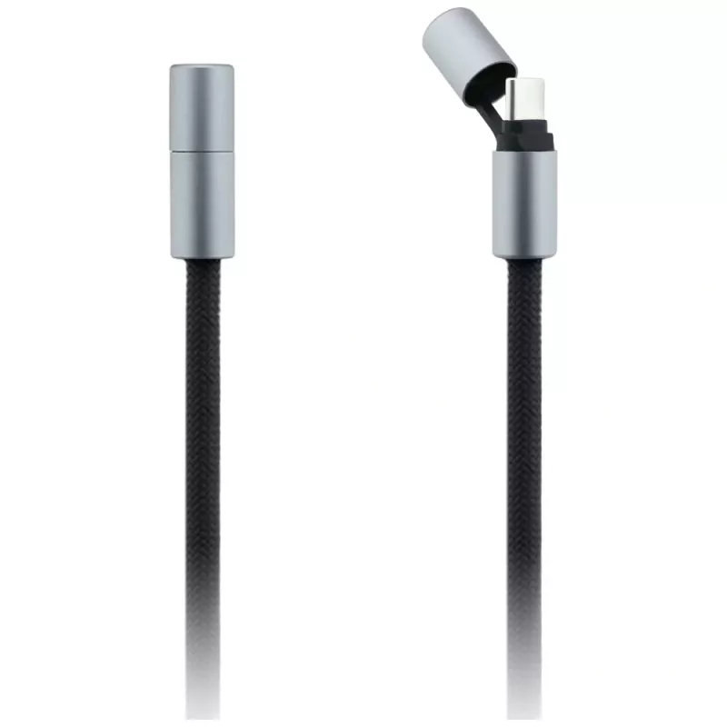 Cabo USB-C para USB-C Karl Lagerfeld Ikonik Charm com lanyard, 1,2 m, preto
